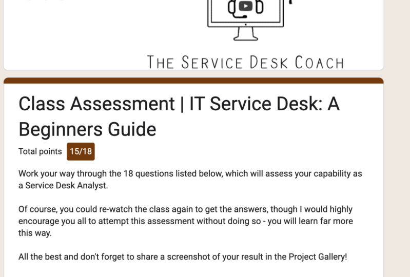 Class Assessment