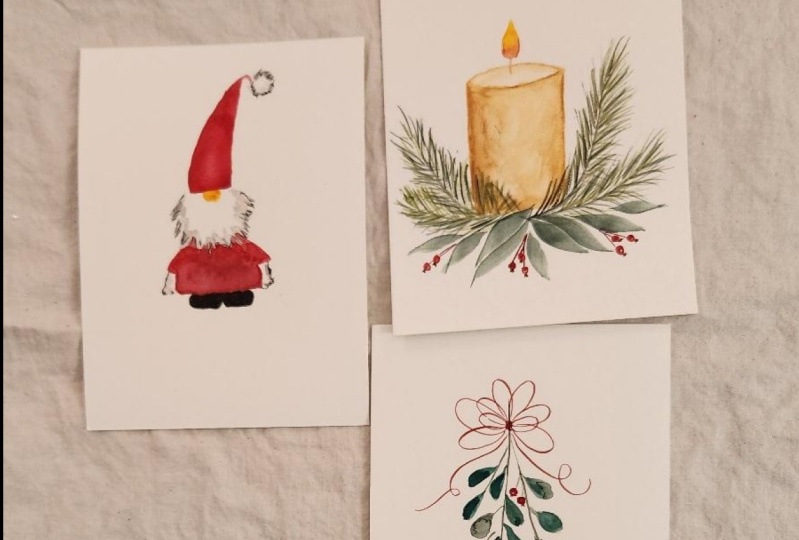 mistletoe, gnome and candle