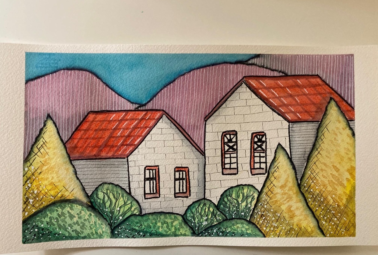 Watercolour Pastels For Beginners - student project