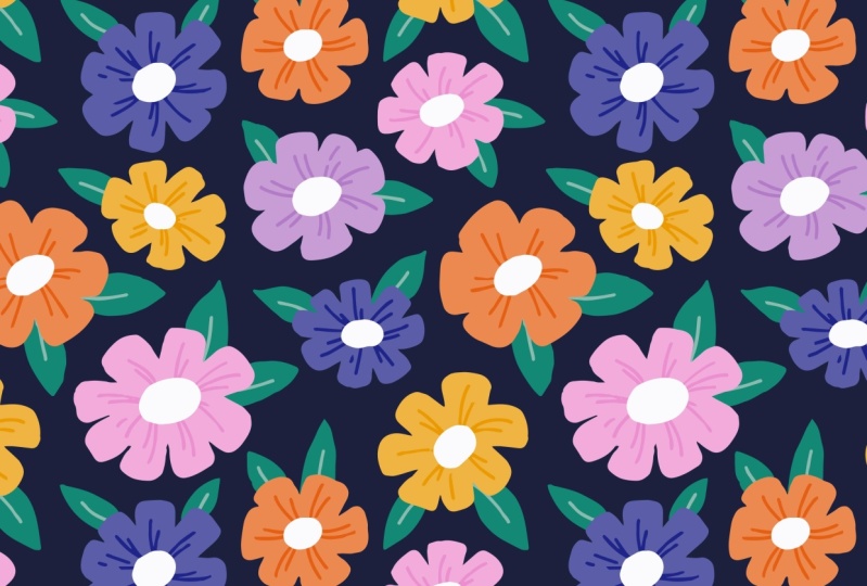 Bold Flowers Repeated