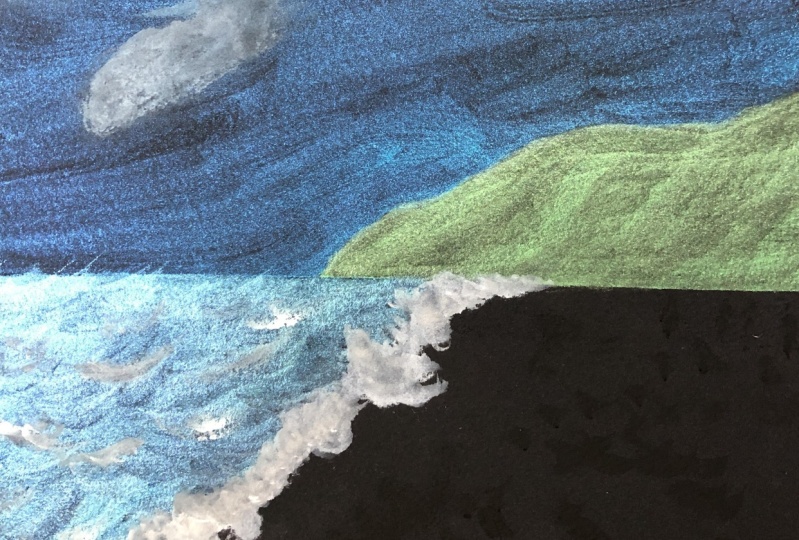 Black Beach w/Metallic on Black Paper