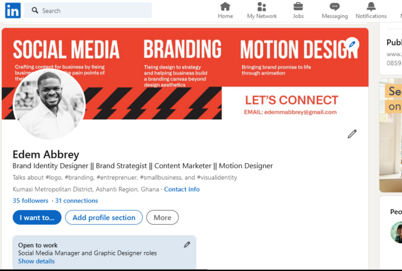 Fully optimized Linkedin profile