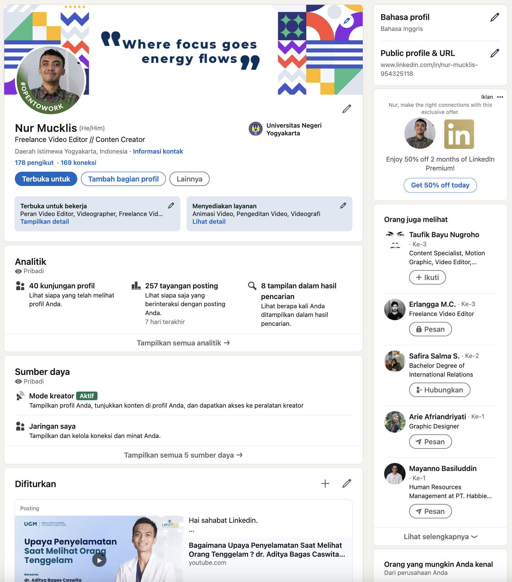Nur Mucklis Linkedin profile
