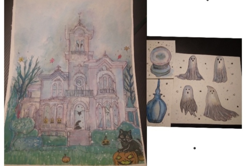 Halloween project with ink