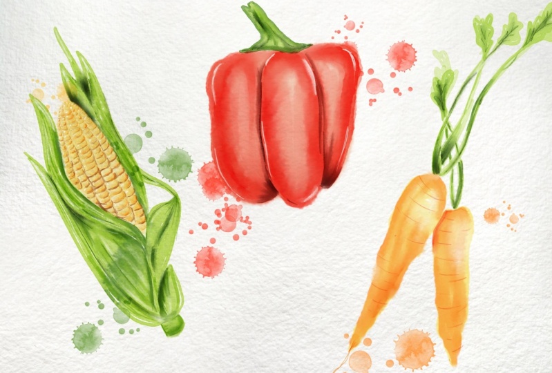 Watercolour Veggies!