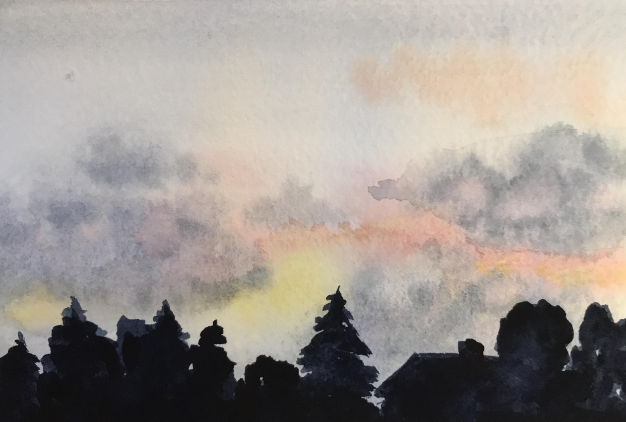 Watercolor cloud sketch - student project