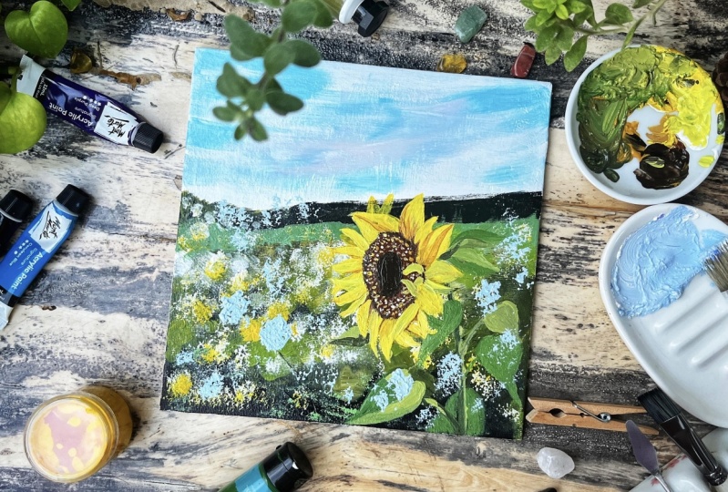 Sunflower in Acrylic