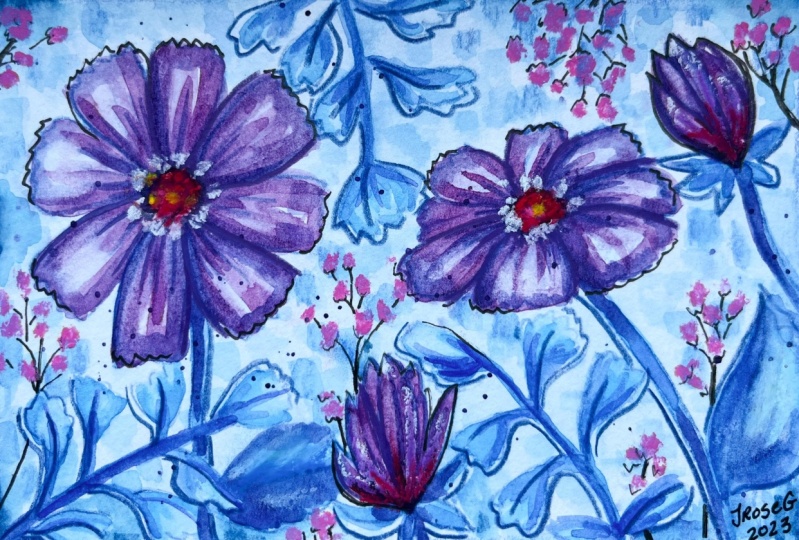 Watercolor Flower Postcard