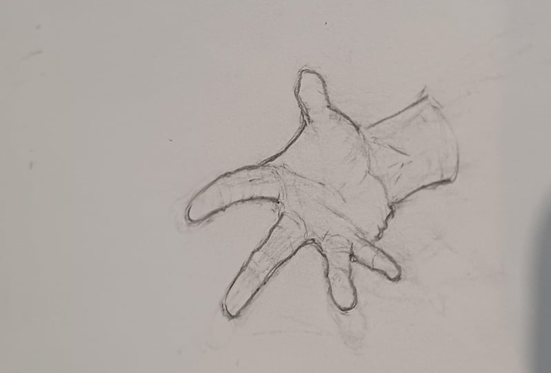Foreshortened hand