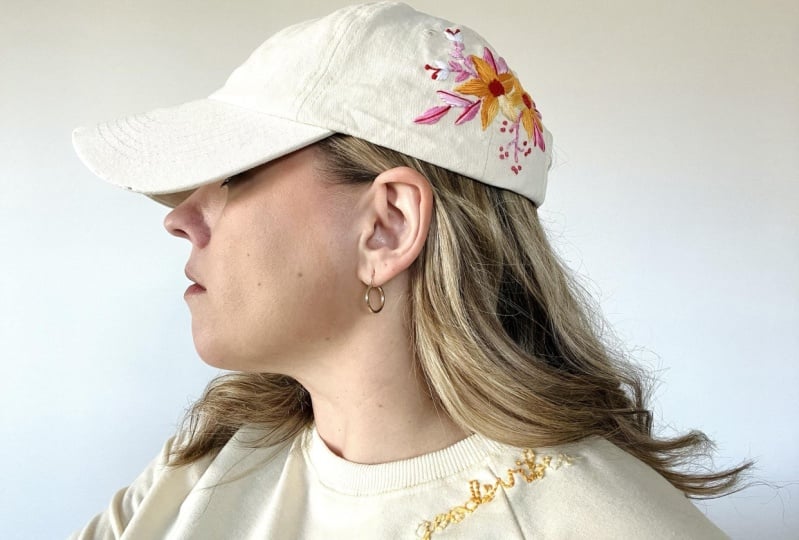 Kathleen's Embroidered Hat & Sweatshirt