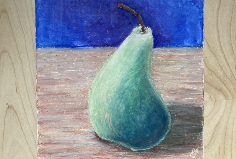 Birne in Ölpastell