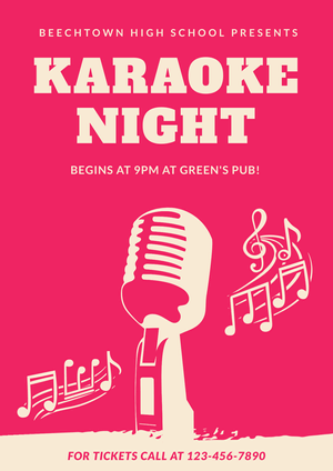 Karaoke night poster - student project