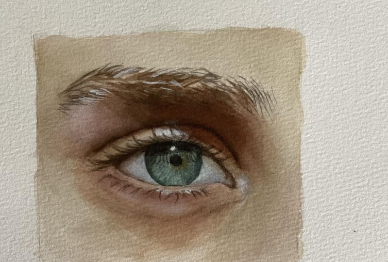 Watercolor realist eyes