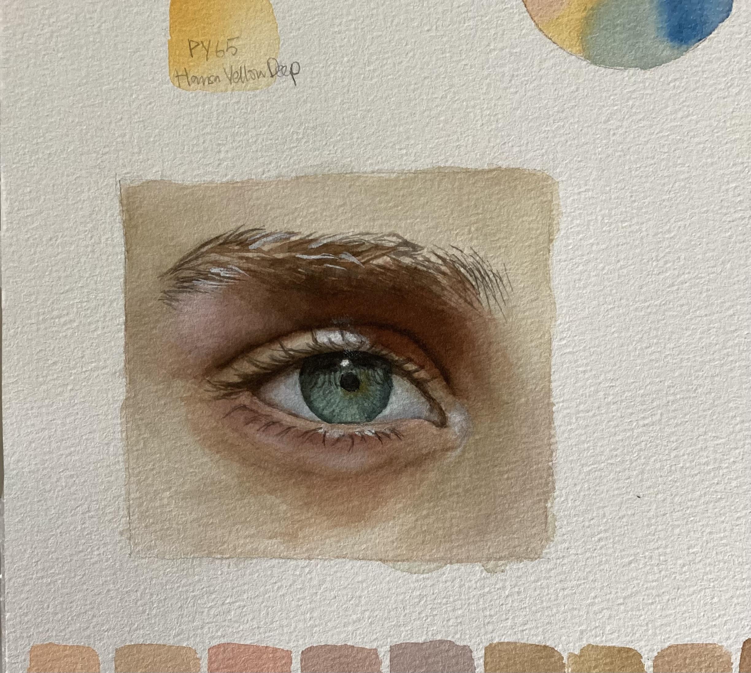 Watercolor realist eyes - student project