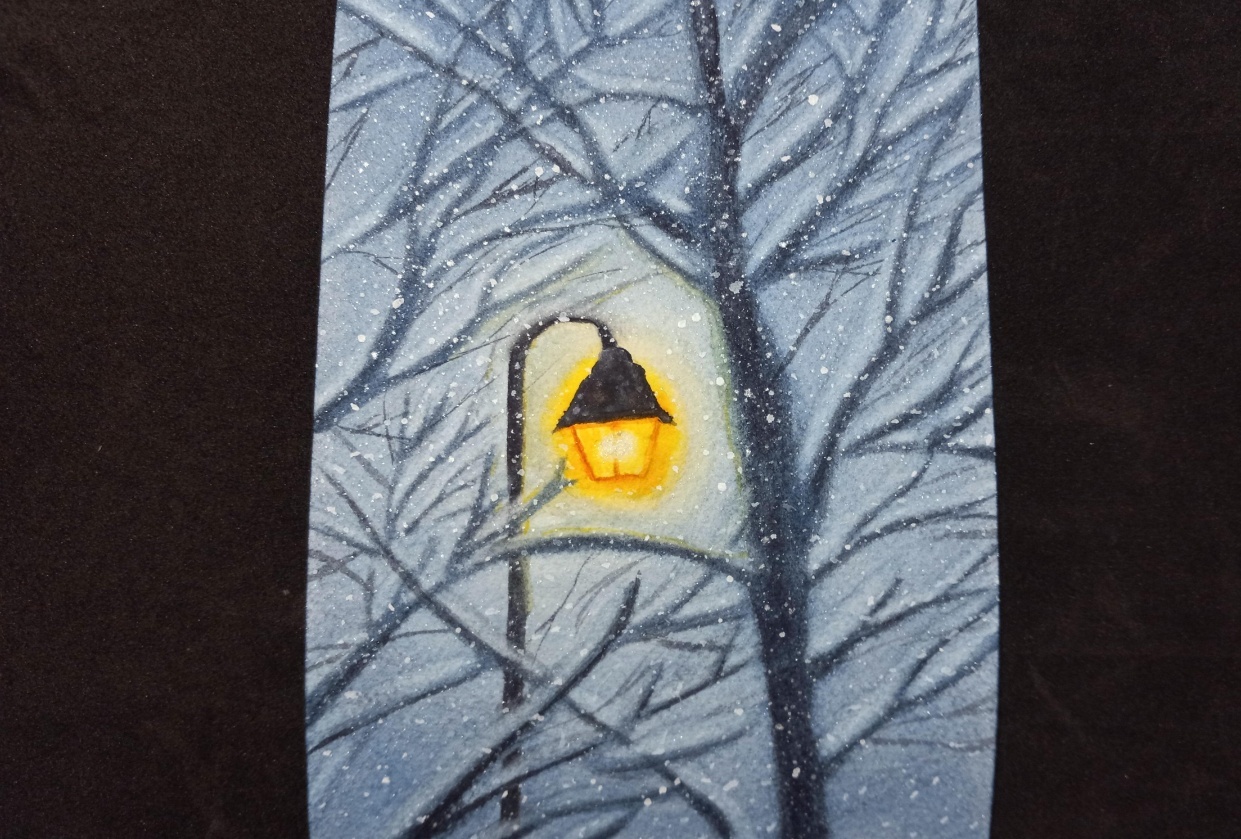 Warm glow on a Snowy Night - student project