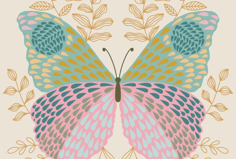 Symmetrical Butterfly with Scales