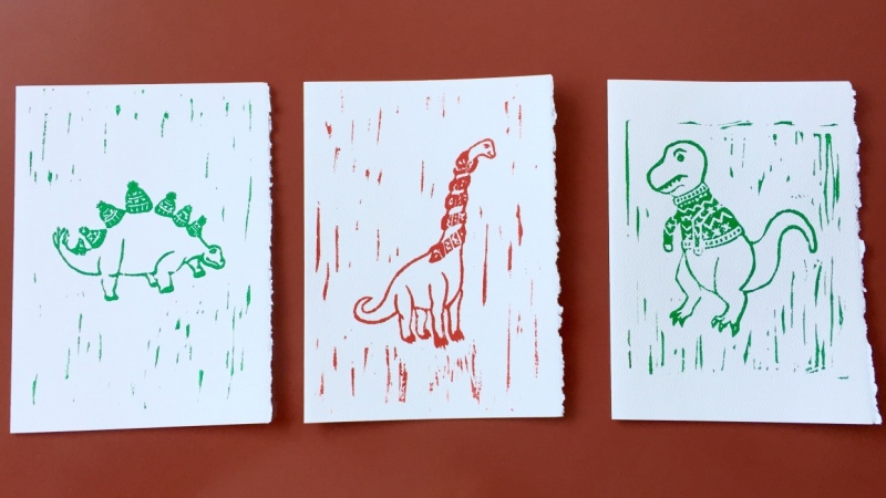 Dino Christmas Card Series