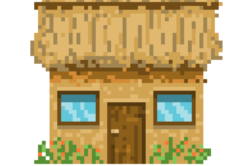 Thatch roof house