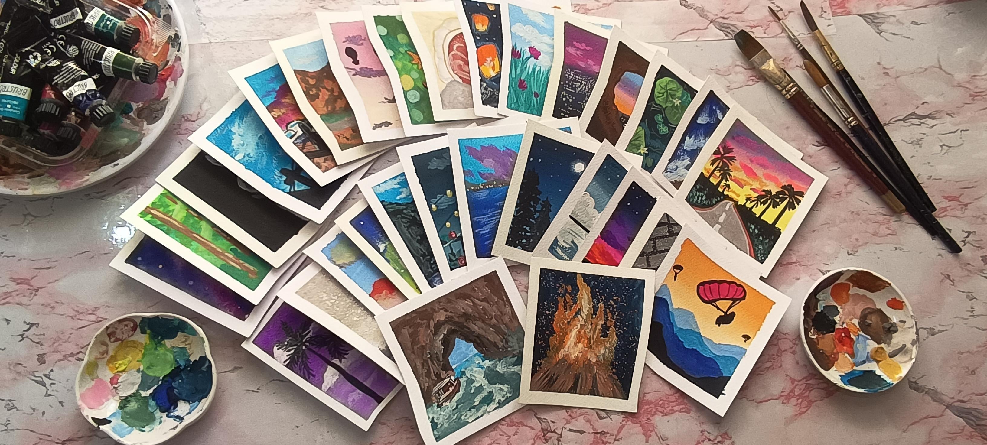 30 Days Gouache Paintings - student project