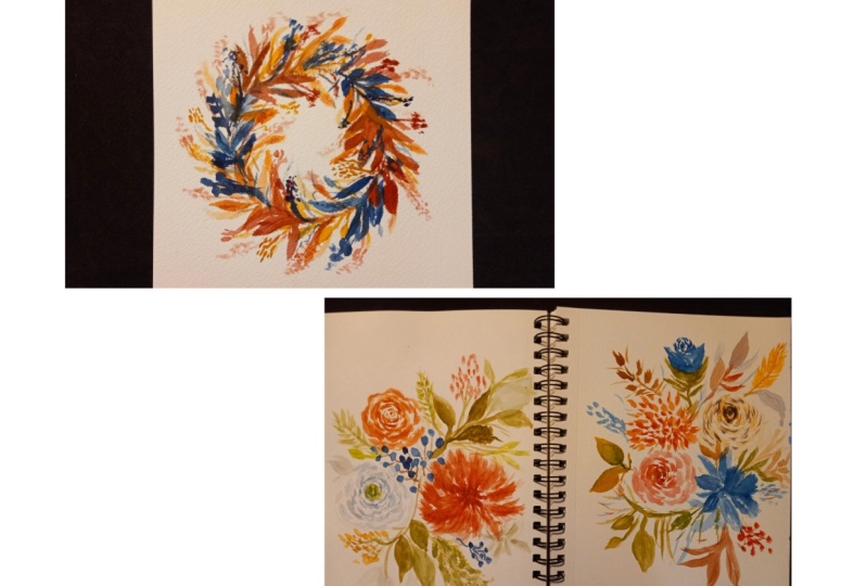 Autumn Floral with hint of Blue