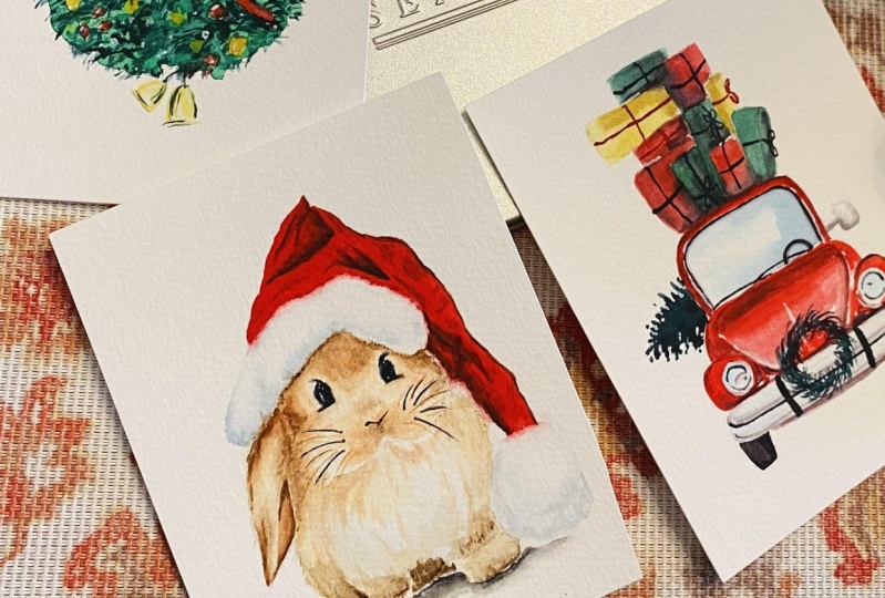 Watercolor Advent Calendar: 24 Days of Christmas Magic in Simple Postcards