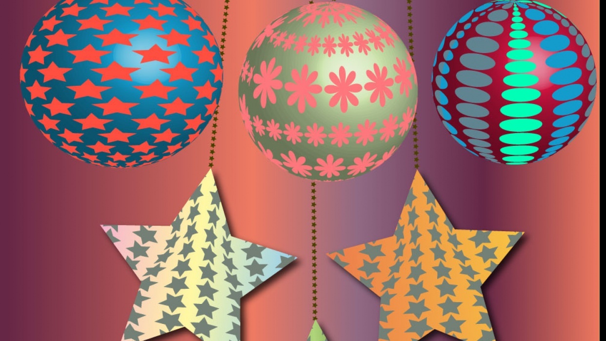 Pattern Brushes using Stars Circles and Flowers - student project