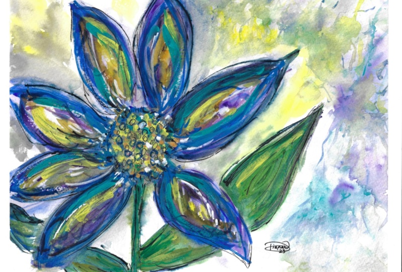 Mixed media flower