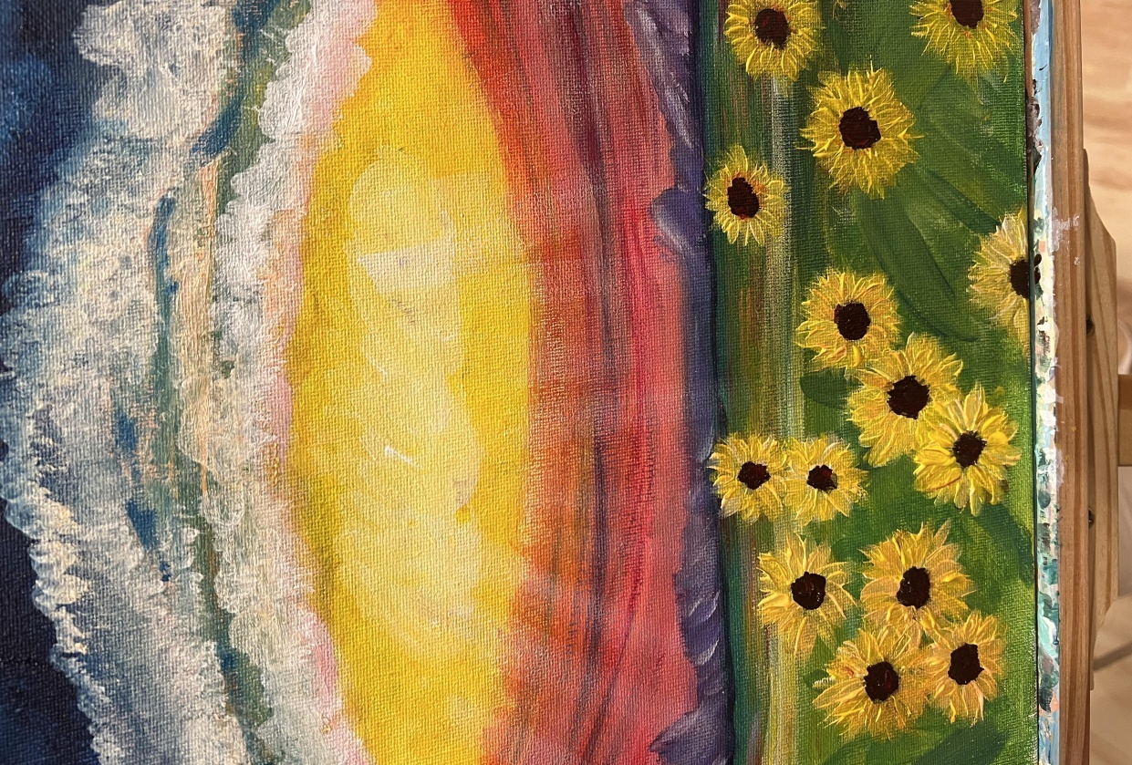 Sunflower at sunset - student project