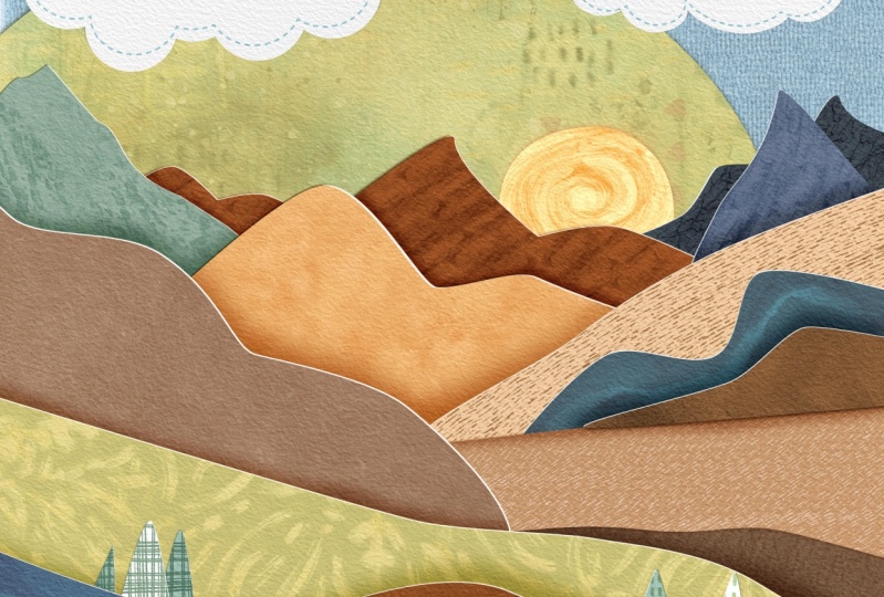 Abstract Landscape Digital Collage - Affinity Designer and Procreate