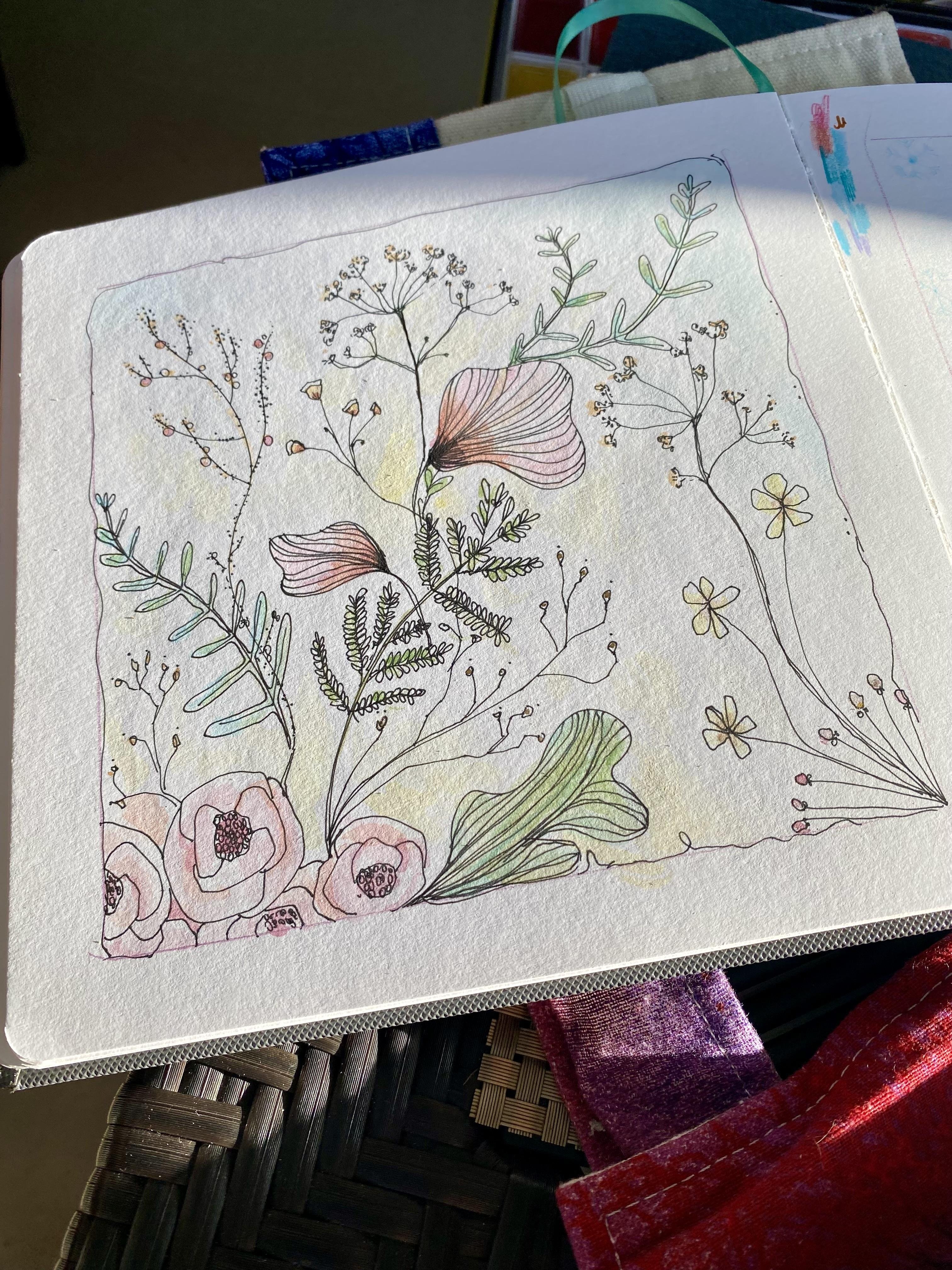 Doodled flowers - student project