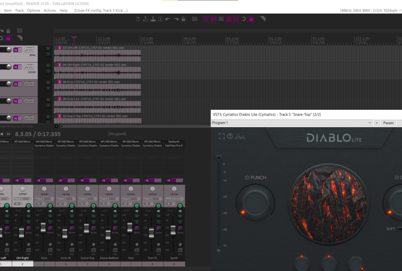 Sesion mixing render configuration. .