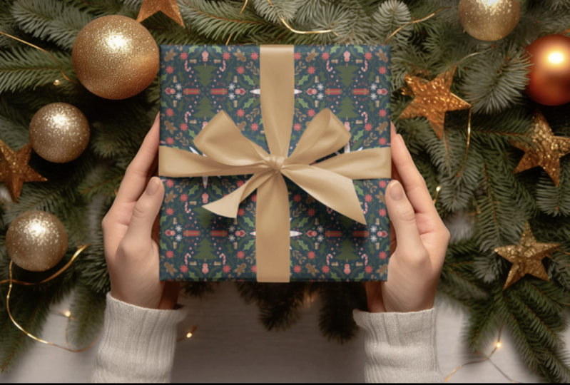 Christmas Mandala Wrapping Paper