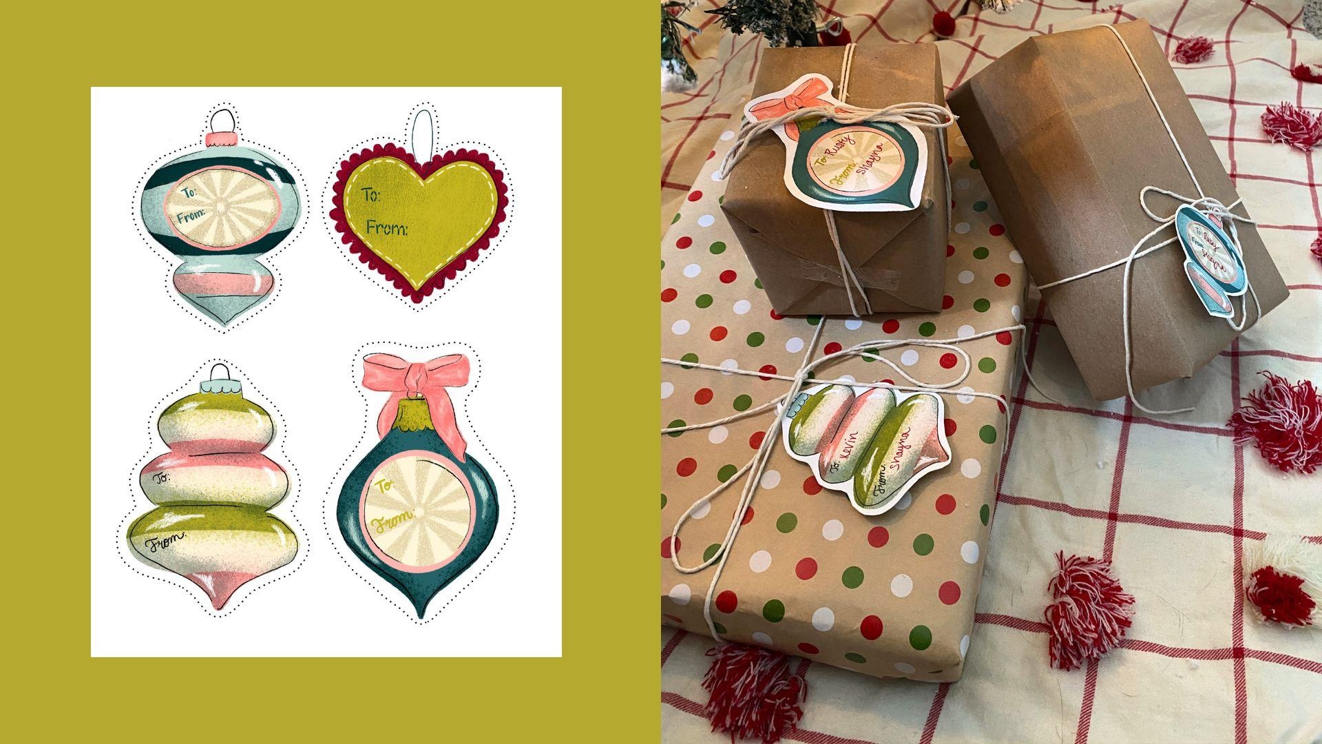 Christmas Ornament Gift Tags - student project