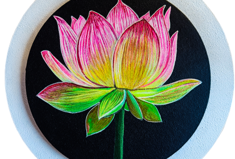 Lotus Acrylic Painting