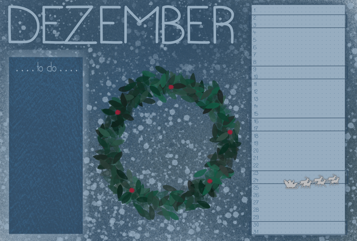 December monthly spread - student project