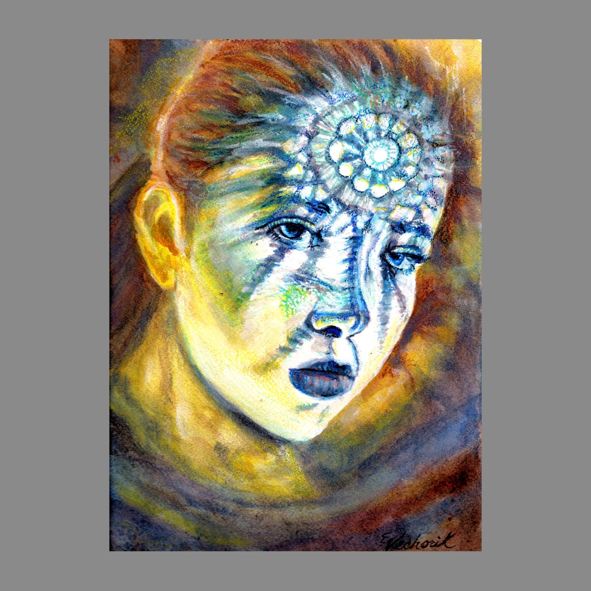"Lace Curtain" Neocolor II - student project