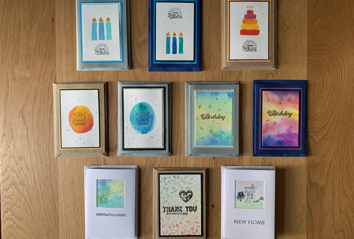 Watercolour cards - student project