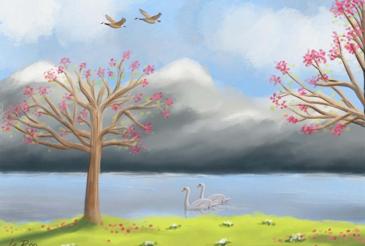 Spring scene - student project