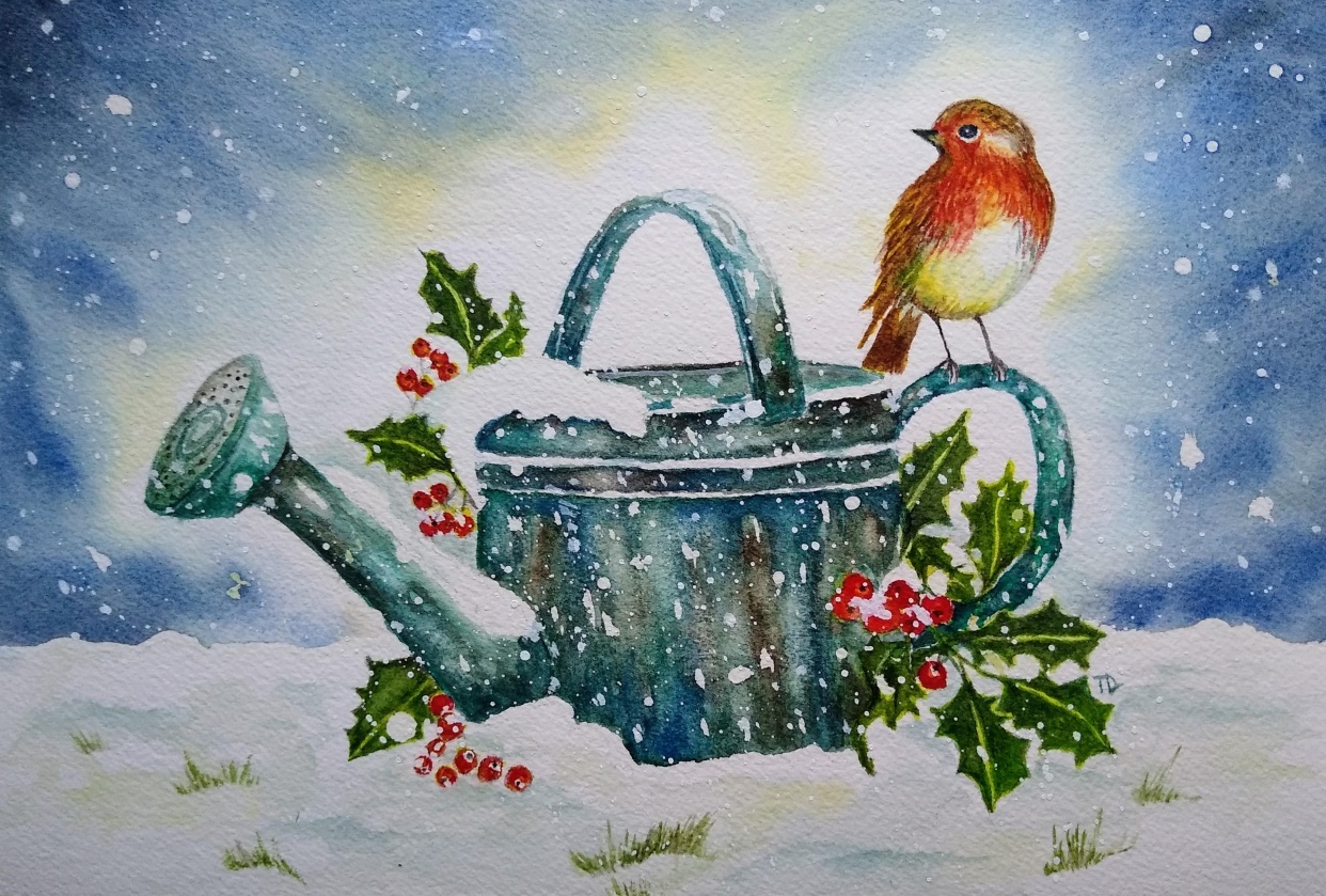 Robin in Snow - student project