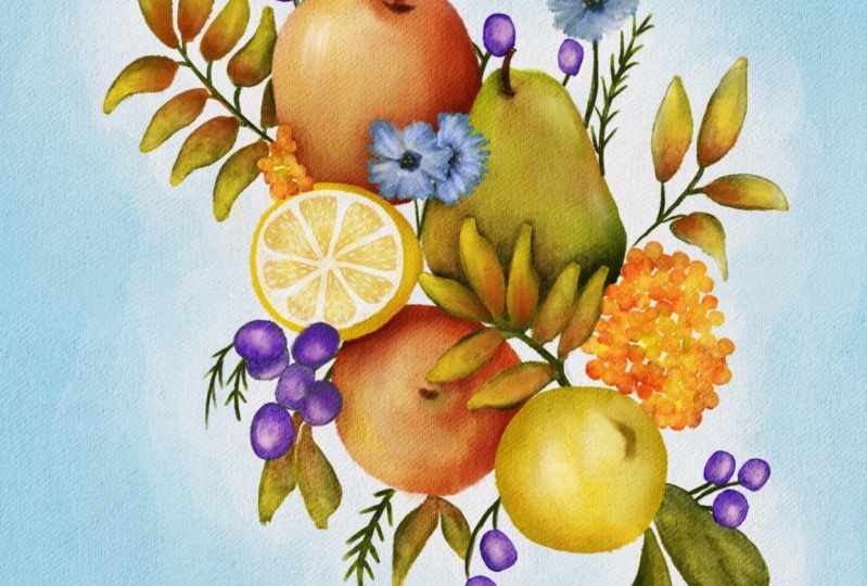 Watercolor Fruit Project