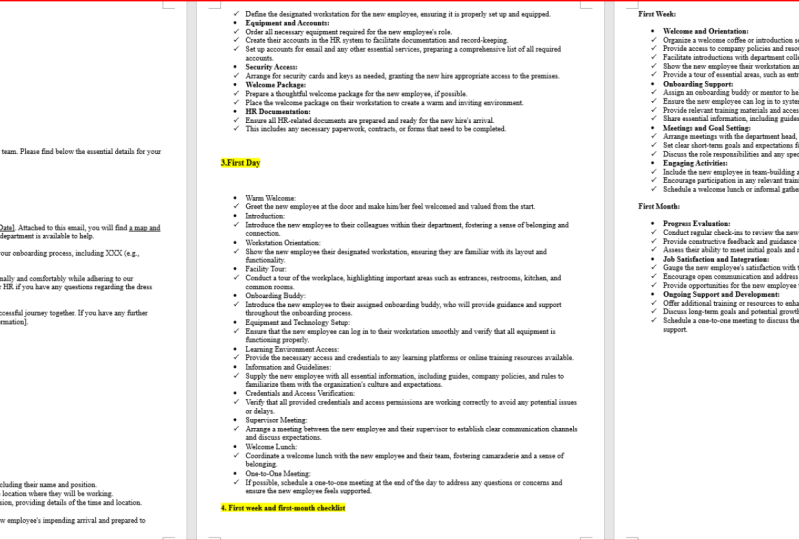 Onboarding plan for ABC Company