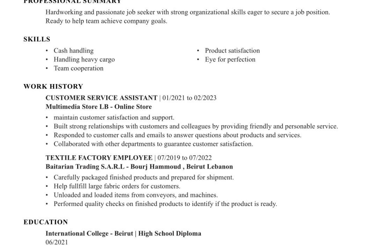 My CV - student project