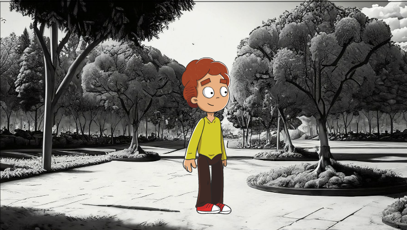 The little walking on a park - student project