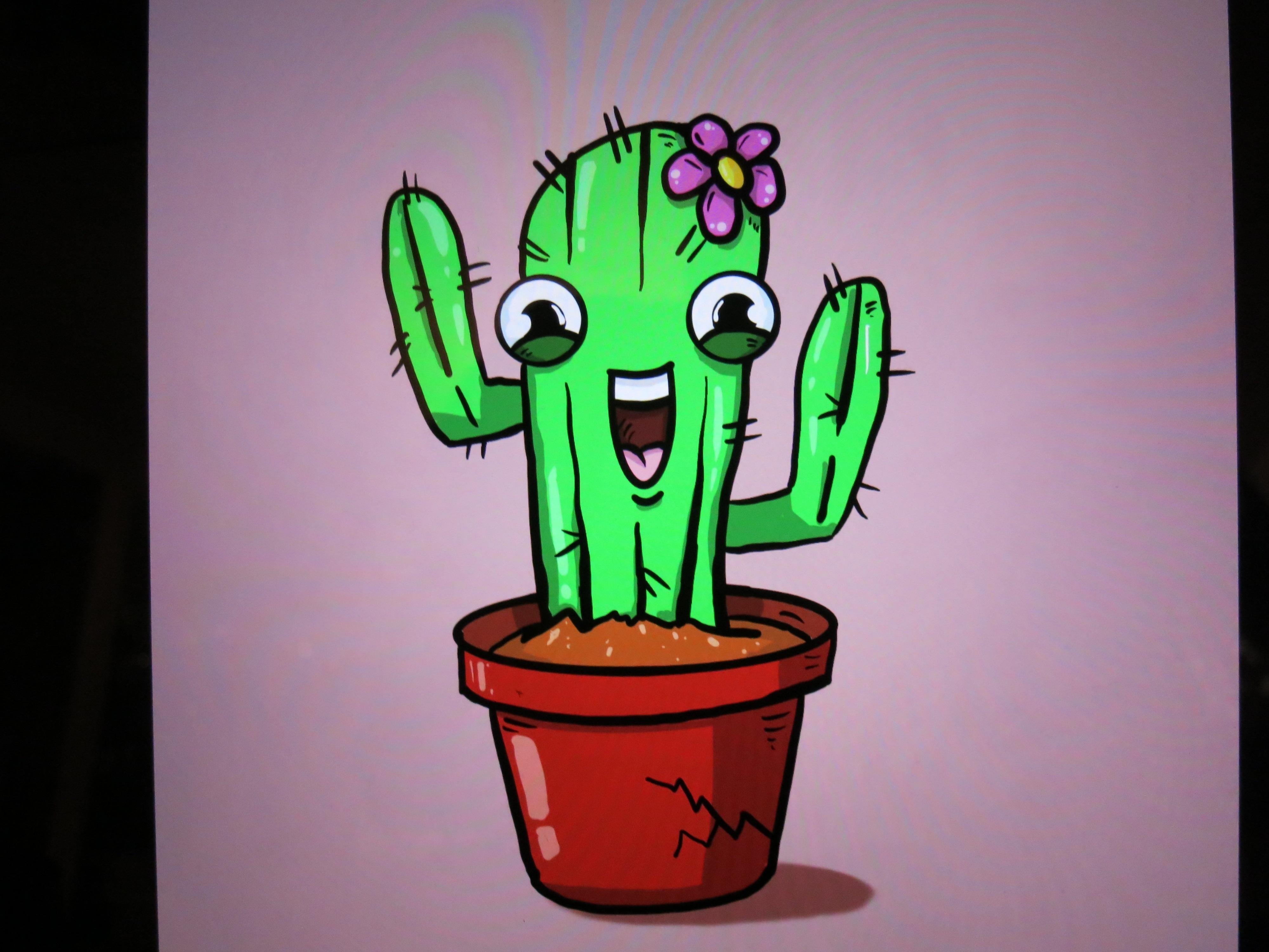 Cartoon cactus - student project