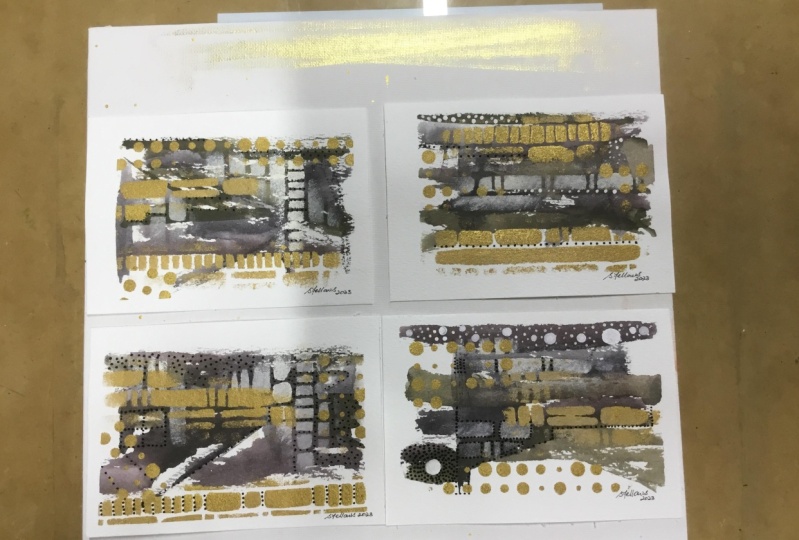 Mixed media abstract landscapes
