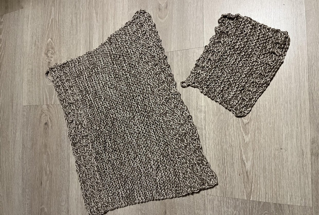 Tea towel & matching dishcloth - student project