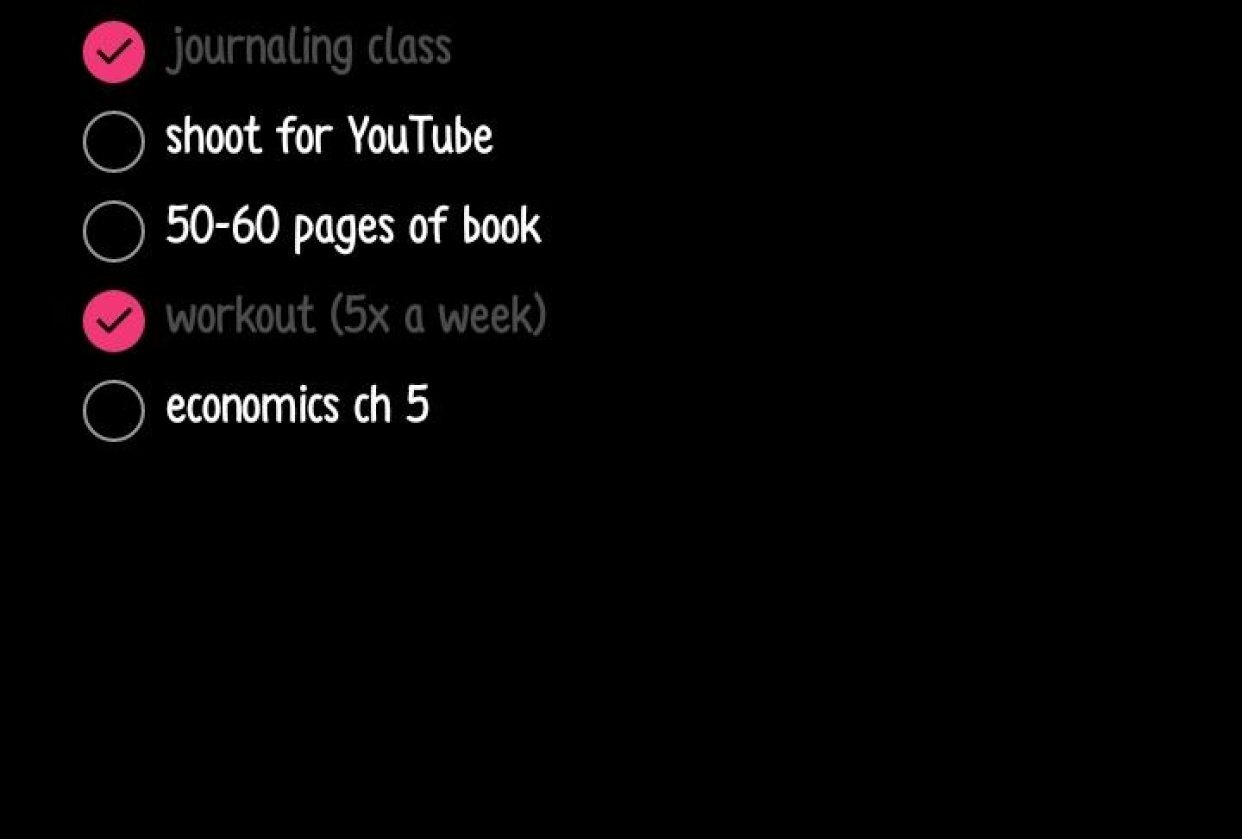 Weekly goals - student project