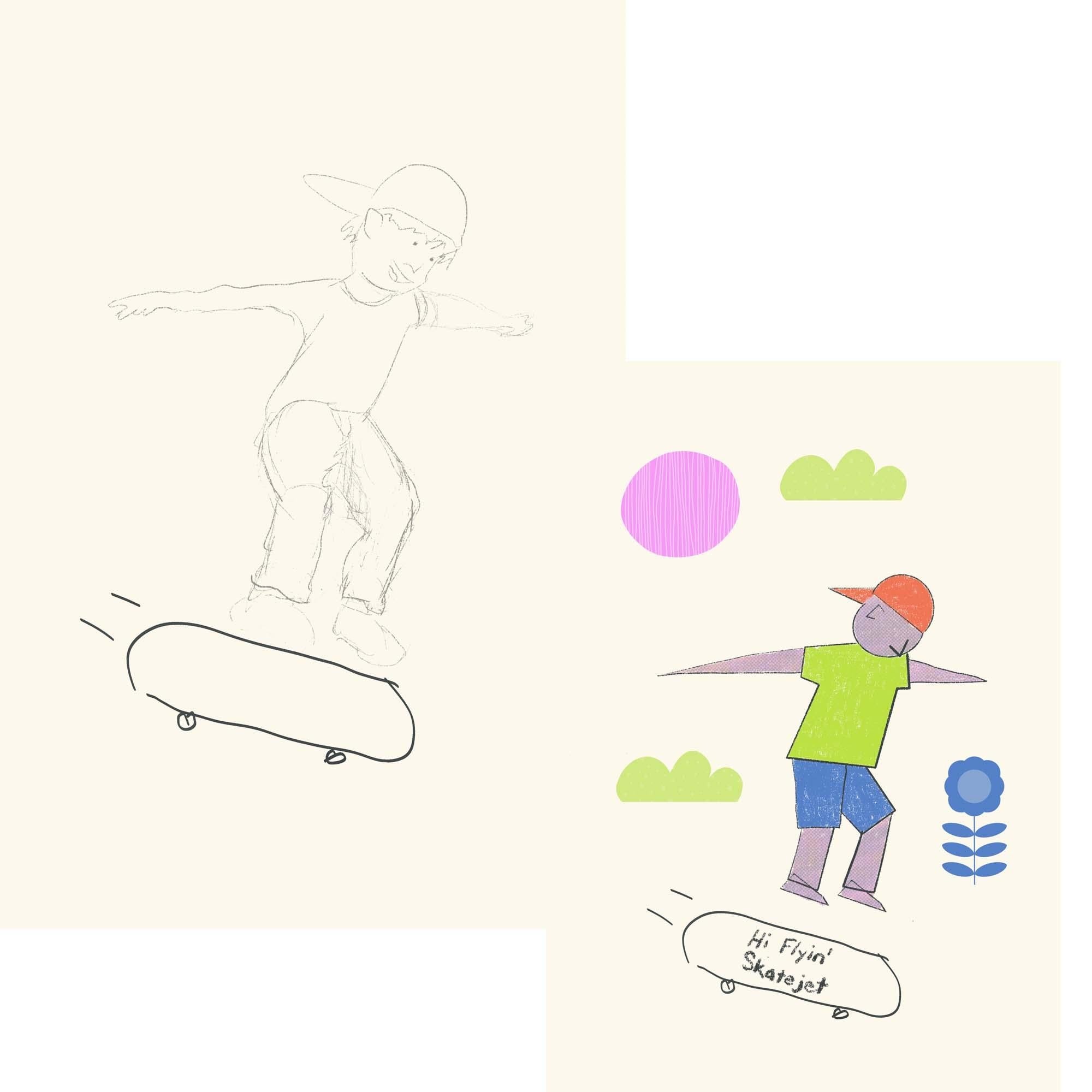 Unfinished Skateboarder - student project