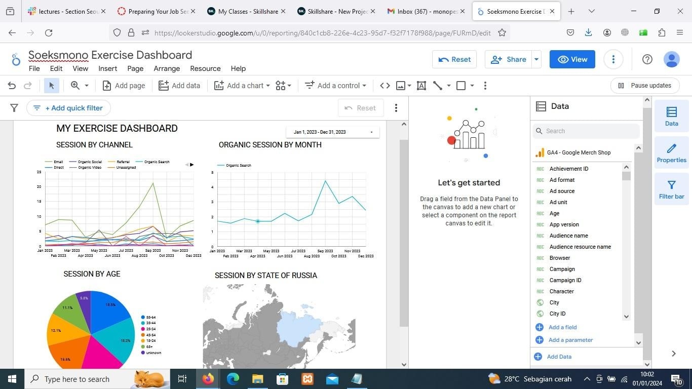 My Exercise Dashboard - student project