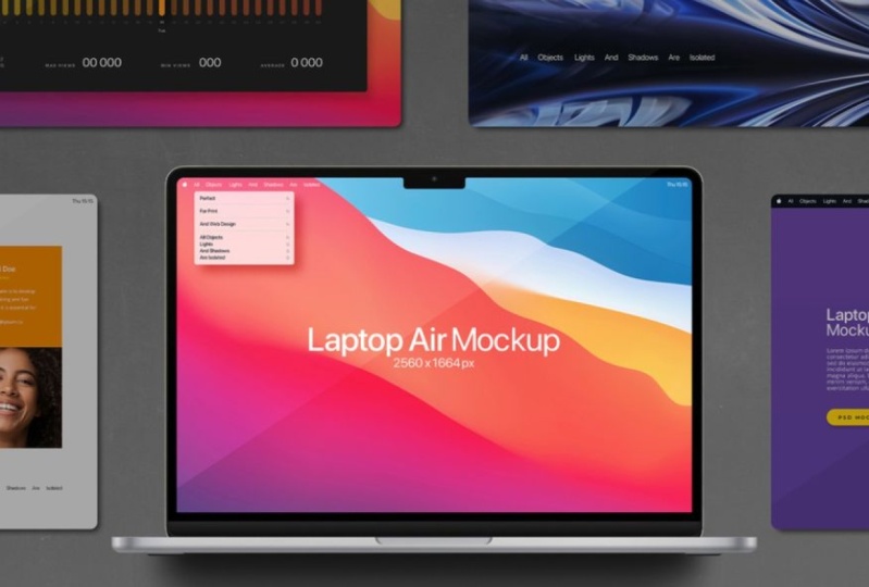 mockup created of laptop